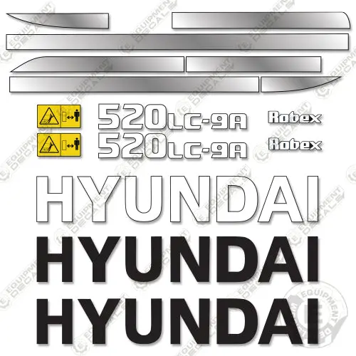 Fits Hyundai 520Lc-9A Decal Kit Excavator 1