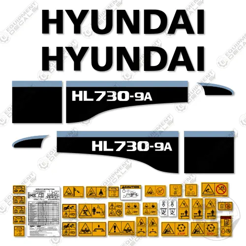 Fits Hyundai Hl730-9A Decal Kit Wheel Loader 1