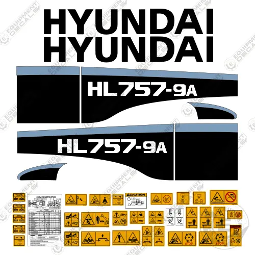 Fits Hyundai Hl757-9A Decal Kit Wheel Loader 1