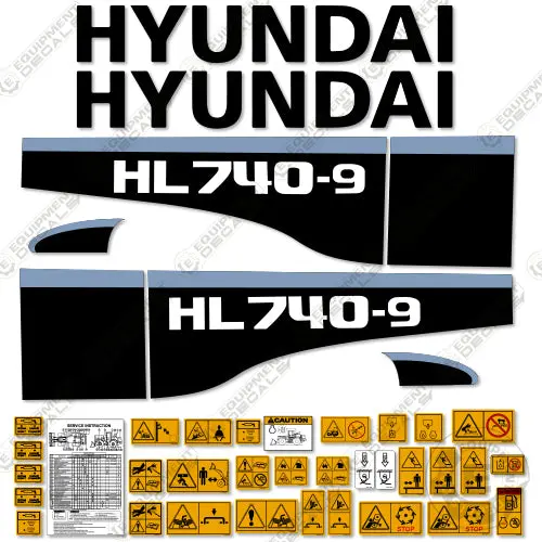 Fits Hyundai Hl740-9 Decal Kit Wheel Loader 1
