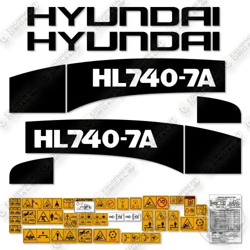 Fits Hyundai Hl740-7A Decal Kit Wheel Loader 1