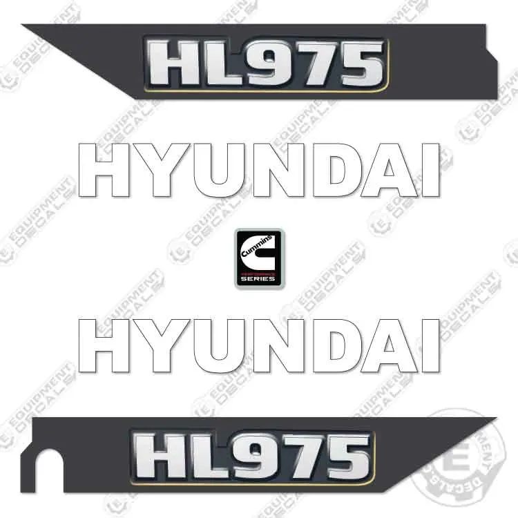 Fits Hyundai Hl975 Decal Kit Wheel Loader - New Style 1