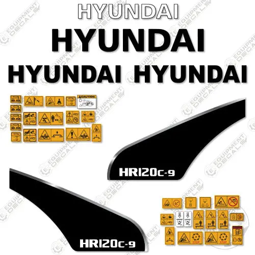 Fits Hyundai Hr120c-9 Decal Kit Roller 1