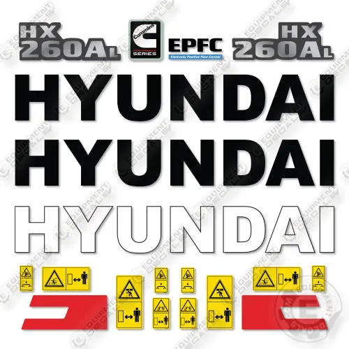 Fits Hyundai Hx260al Decal Kit Excavator 1