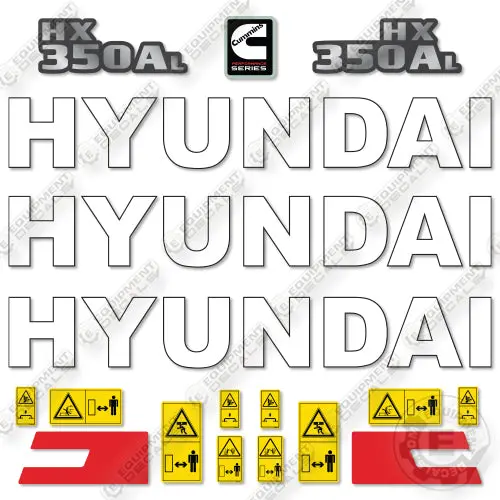 Fits Hyundai Hx350al Decal Kit Excavator 1