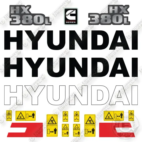 Fits Hyundai Hx380al Decal Kit Excavator 1