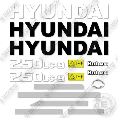 Fits Hyundai 250Lc-9 Decal Kit Excavator 1