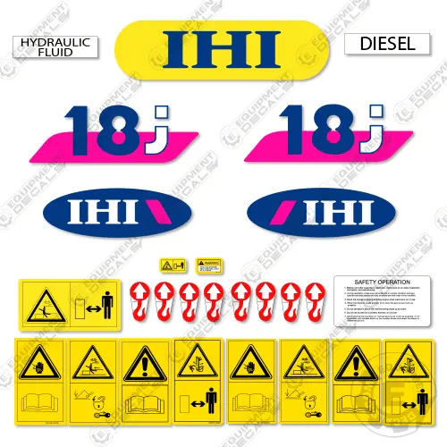 Fits Ihi 18J Decal Kit Mini Excavator 1