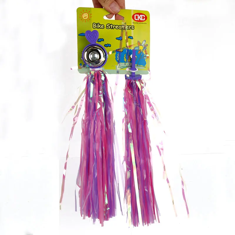 Kids Handlebar Streamers With Bell - Purple 1