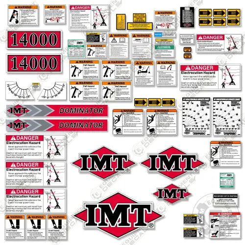 Fits Imt 14000 30' Decal Kit With Safety Stickers - Crane Truck 1