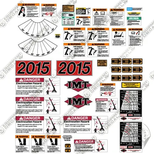 Fits Imt 2015 Decal Kit With Safety Stickers - Crane Truck 1