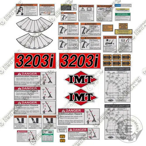 Fits Imt 3203I Decal Kit Crane Truck Warning Set (Old Style) 1