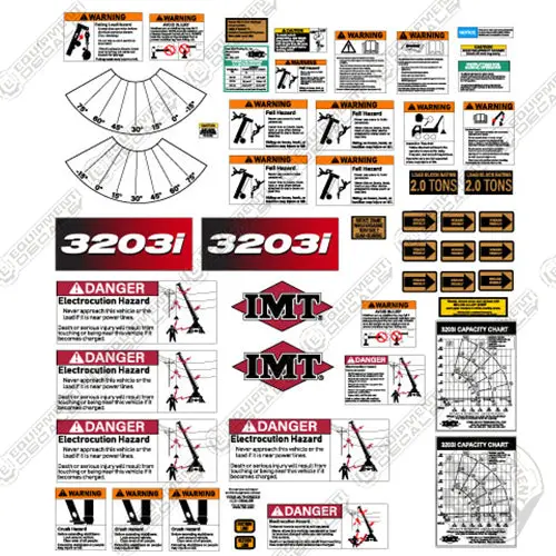 Fits Imt Crane Truck 3203I Series Full Safety Decal Kit With Logos 1