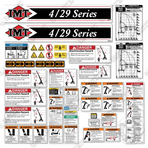 Fits Imt 4/29 K2 Decal Kit Boom Lift (With Generic Warnings) 1