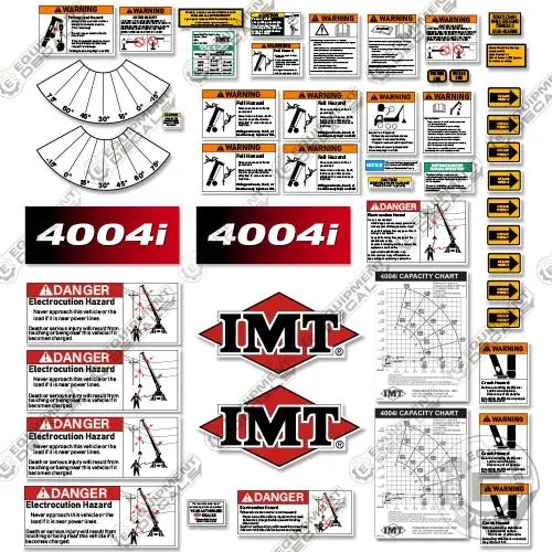 Fits Imt 4004I Decal Kit Crane Truck Warning Set (New Style) 1