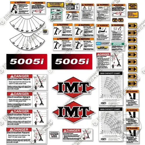 Fits Imt 5005I Decal Kit Crane Truck Warning Set (New Style) 1
