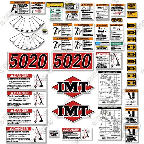 Fits Imt 5020 Decal Kit Crane Truck Full Safety 1