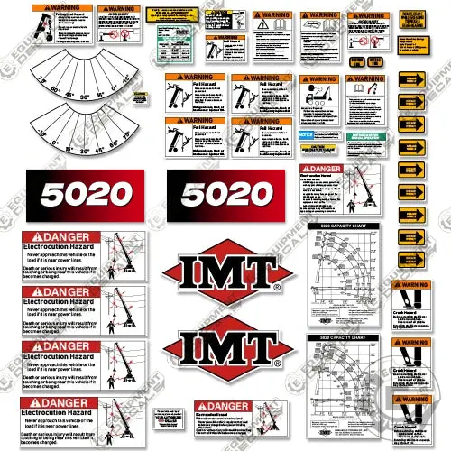Fits Imt 5020 Decal Kit Crane Truck Full Safety (New Style) 1