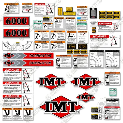Fits Imt 6000 Decal Kit With Safety Stickers - Crane Truck 1