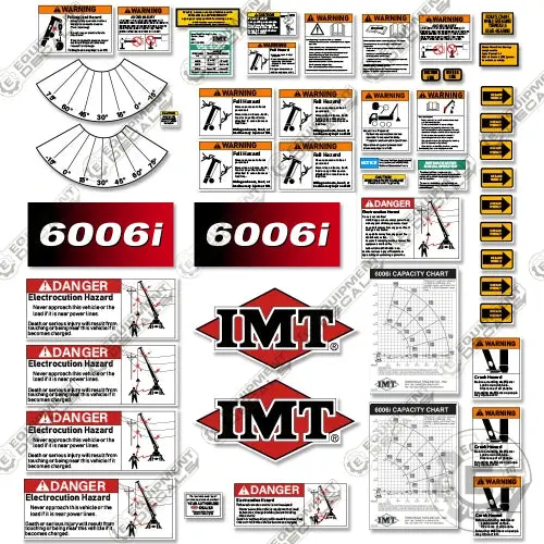 Fits Imt 6006I Decal Kit Crane Truck Warning Set (New Style) 1