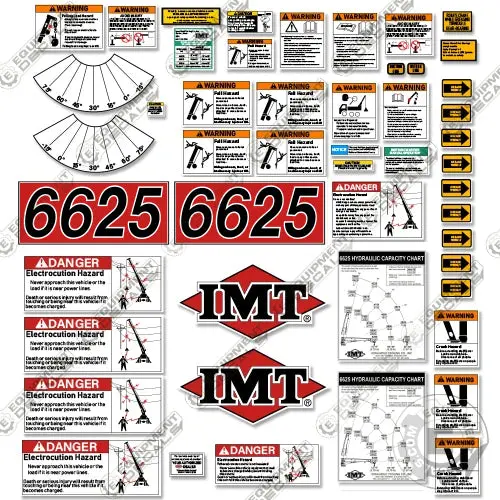Fits Imt Crane Truck 6625 Decal Kit (Full Safety With Logos) 1