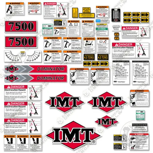 Fits Imt 7500 Decal Kit With Safety Stickers - Crane Truck (30 Ft Version) 1