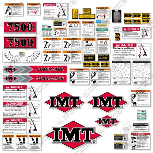 Fits Imt 7500 Decal Kit With Safety Stickers - Crane Truck (22 Ft Version) 1