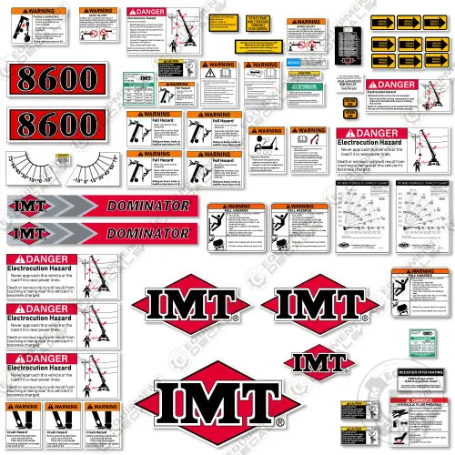 Fits Imt 8600 Decal Kit With Safety Stickers - Crane Truck (30 Ft Version) 1