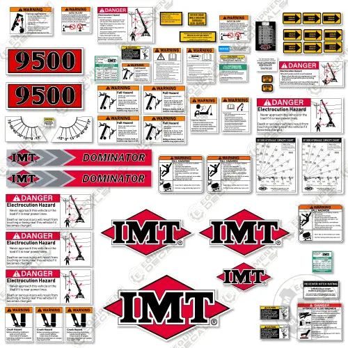 Fits Imt 9500 Decal Kit With Safety Stickers - Crane Truck (30 Ft Version) 1