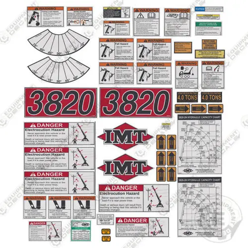 Fits Imt Crane Truck 3820 Series Full Safety Decal Kit With Logos 1