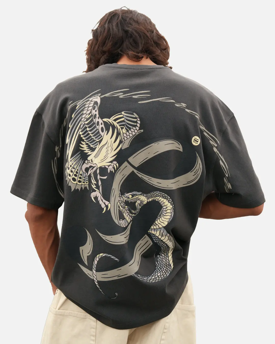 Grey Wash Serpent Battle T-Shirt 1