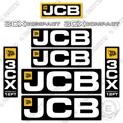 Fits Jcb 3Cx 12Ft Compact Decal Kit Backhoe 1