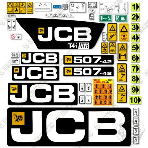 Fits Jcb 507-42 Decal Kit (T4i Iiib) Telehandler 1