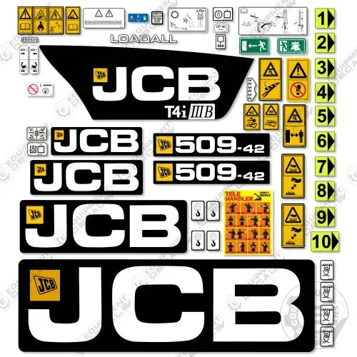 Fits Jcb 509-42 Decal Kit (T4i Iiib) Telehandler 1