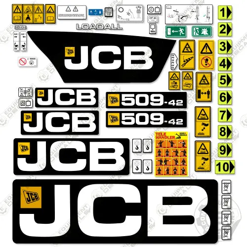 Fits Jcb 509-42 Decal Kit Telehandler 1