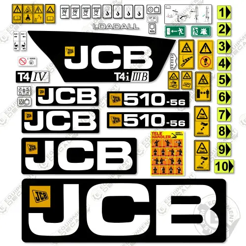 Fits Jcb 510-56 (T4i Iiib) Decal Kit Telehandler 1