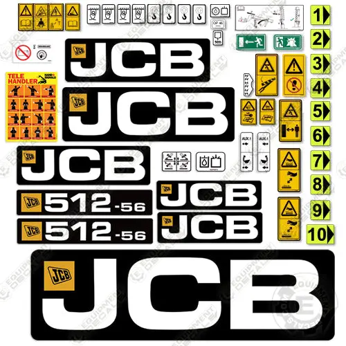 Fits Jcb 512-56F Decal Kit Telehandler 1