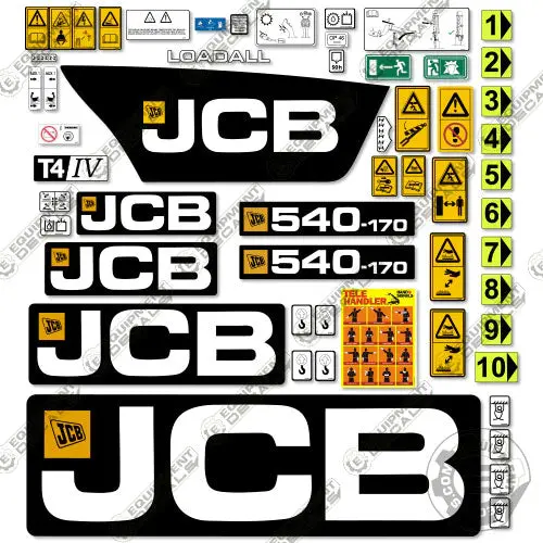 Fits Jcb 540-170 (Tier 4) Decal Kit Telehandler 1