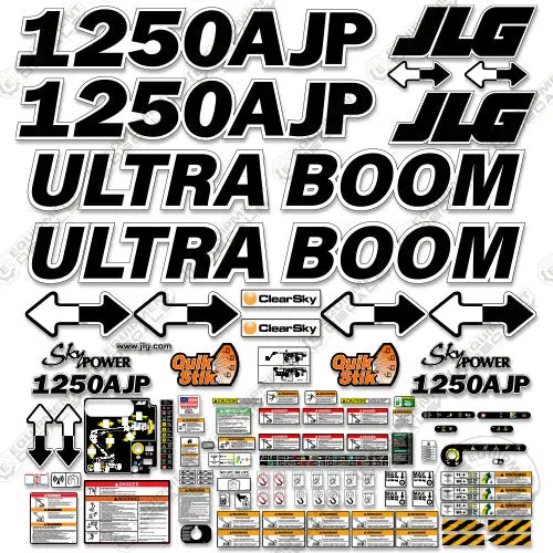 Fits Jlg 1250Ajp Decal Kit Boom Lift (Ultra Boom) 1