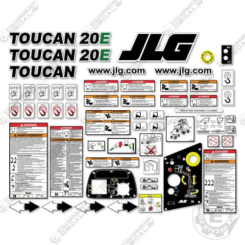 Fits Jlg 20E Toucan Decal Kit Vertical Mast Lift 1