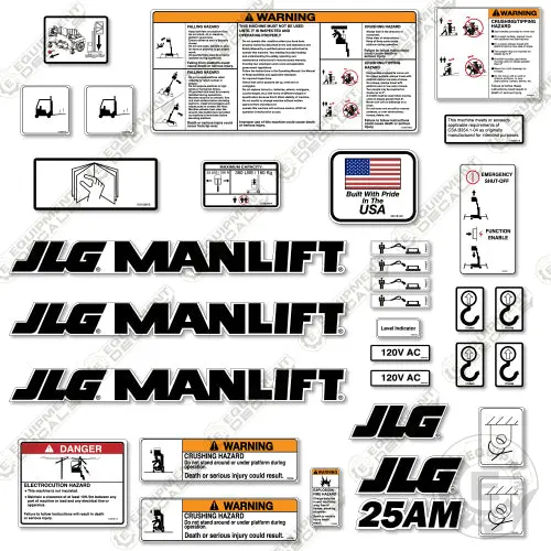Fits Jlg 25Am Decal Kit Vertical Mast Lift 1