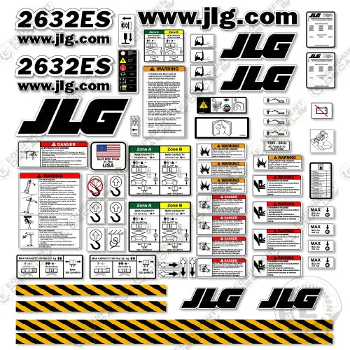 Fits Jlg 2632Es Decal Kit Scissor Lift 1