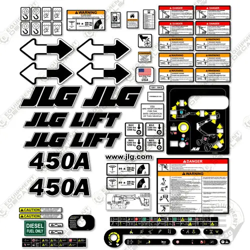 Fits Jlg 450A Decal Kit Boom Lift 1