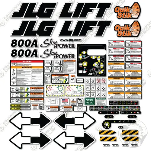 Fits Jlg 800A Decal Kit Boom Lift 1