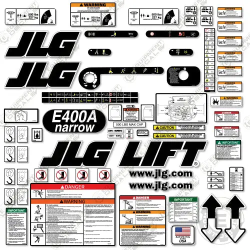Fits Jlg E400a Narrow Decal Kit Electric Boom Lift 1