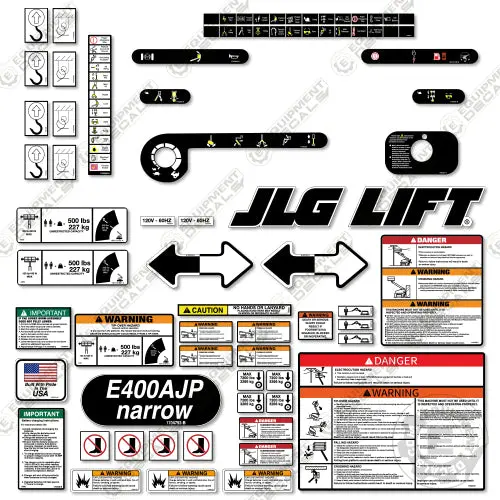 Fits Jlg E400ajp Decal Kit Electric Boom Lift (Narrow) 1