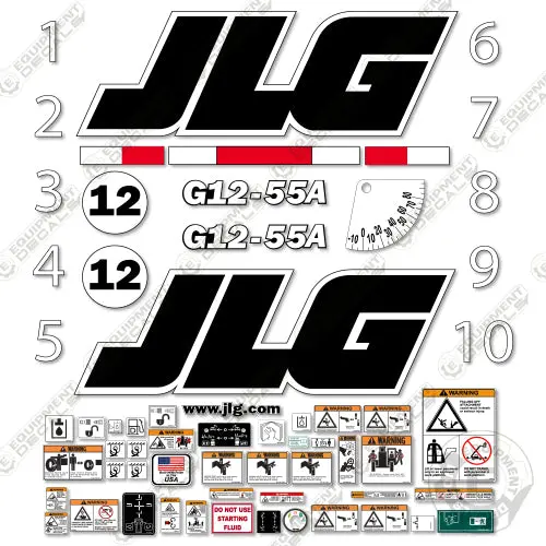 Fits Jlg G12-55A Decal Kit Telehandler 1