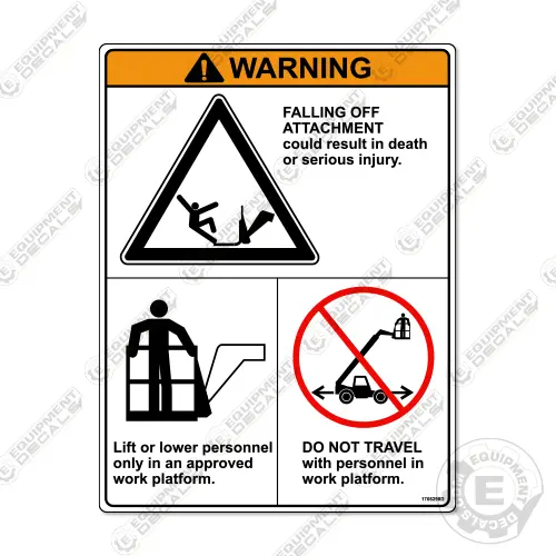 Fits Jlg Telehandler Front Warning Decal 1