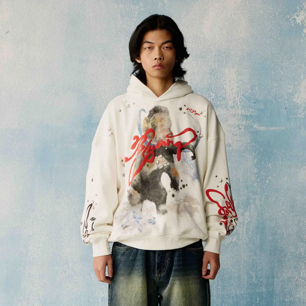 White Star Studded Hoodie 1