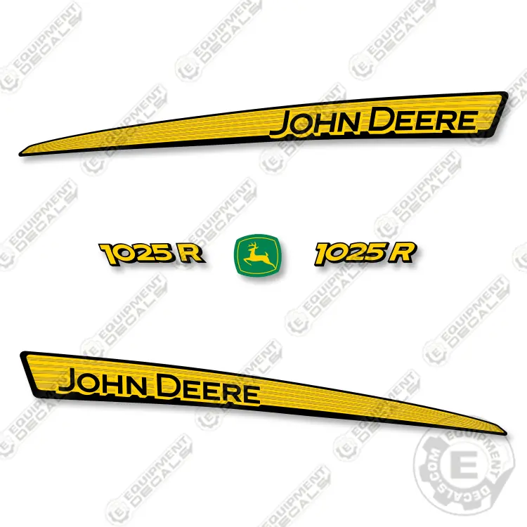 Fits John Deere 1025R Decal Kit Tractor - Open Cab Version (30" Stripes) 1